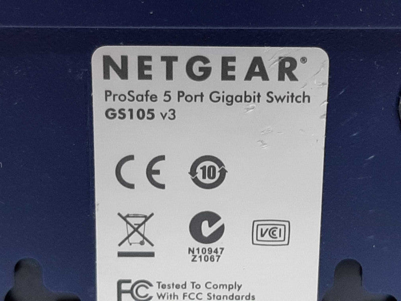 NETGEAR ProSafe GS105v3 5-Port Gigabit Ethernet Switch  +
