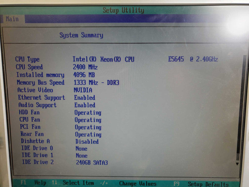 Lenovo Thinkstation S20 Xeon E5645 @2.4GHz 4GB RAM 240GB SSD Quadro 600 )