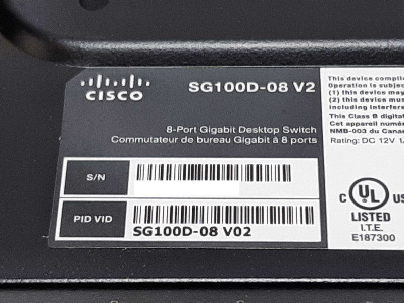 Cisco Small Business SG100D-08 v2 08-Port Gigabit Ethernet Switch +