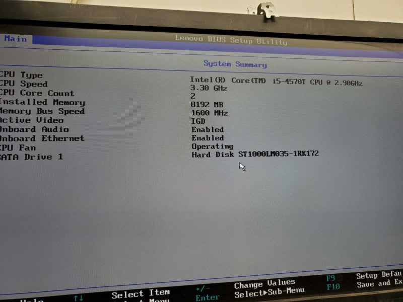 Lenovo ThinkCentre M93p i5-4570T @2.9GHz 8GB RAM 1TB HDD )