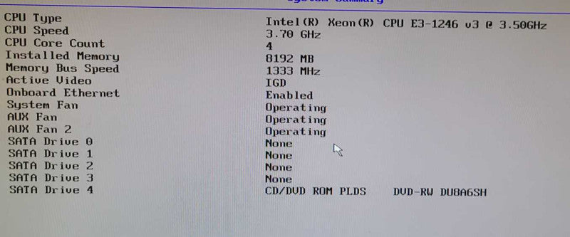 Lenovo ThinkServer RS140 Xeon E3-1246 V3 3.5GHz 8GB RAM NO HDD 1xPSU $