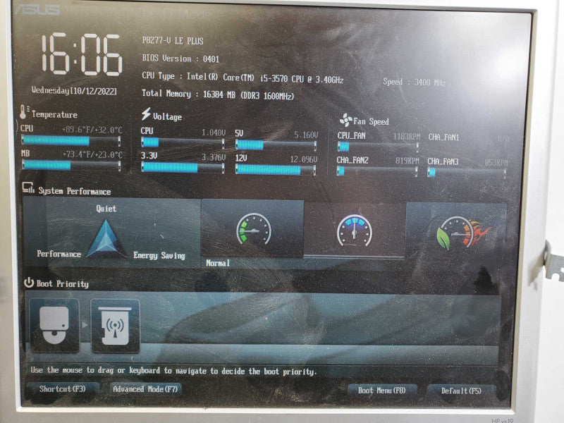 Custom PC Asus P8Z77-V LE PLUS i5-3570 @ 3.4GHz 16GB DDR3 GT520 No HDD )