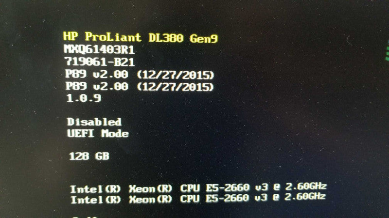 HP Proliant DL380 Gen9, 2x E5-2660 v3 2.6GHz 10C/ 128GB, Array P840, NO HDDs ~
