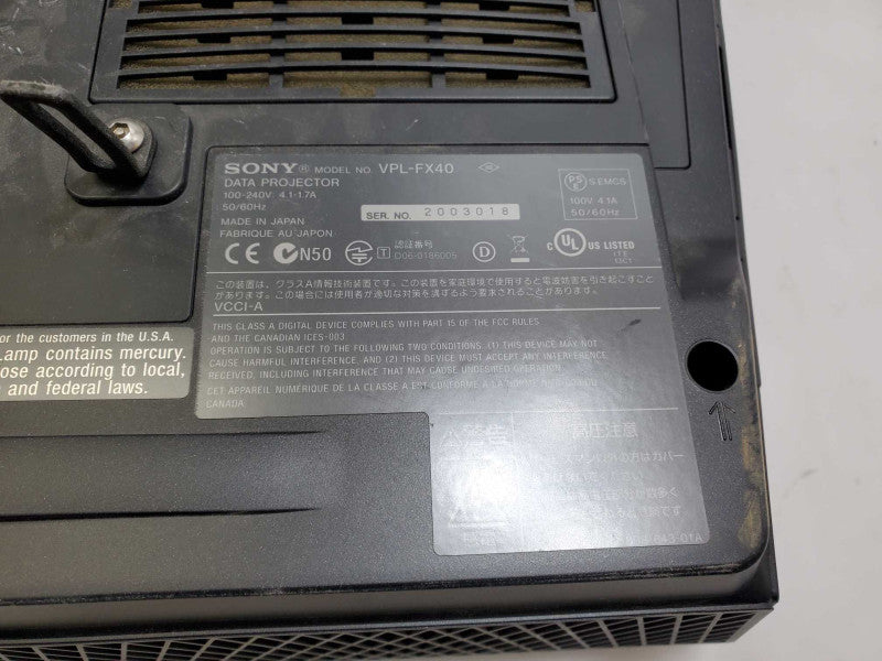 Sony VPL-FX40 3LCD 1080p HDMI Projector  1227h used. )