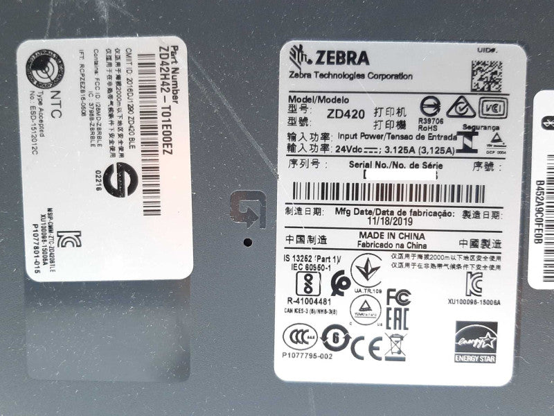 Zebra ZD420 USB Thermal Label Printer ZD42H42-T01E00EZ +