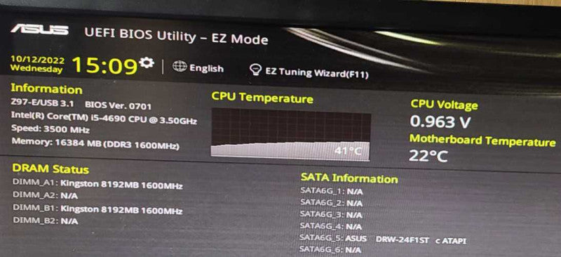 Custom PC ASUS Z97-E/USB 3.1 i5-4690 3.5GHz 16GB RAM Asus GT610 2GB $