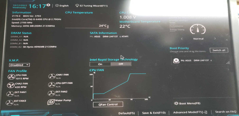 custom PC i5-6400 @ 3.30ghz / 4gb ram / Z170-E mobo / no gpu # #