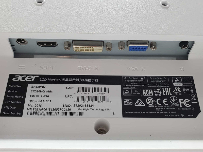 ACER ER320HQ 31.5\\" HDMI/VGA/DVI Monitor |