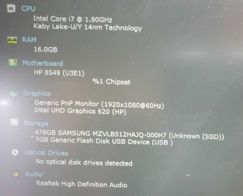 HP EliteBook 850 G6 Core i7-8665U @ 1.9 GHz 16GB DDR4 500GB SSD 17\\" (