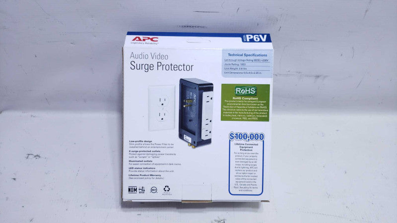 New APC P6V Surge Protector APC Audio Video Surge Protector [