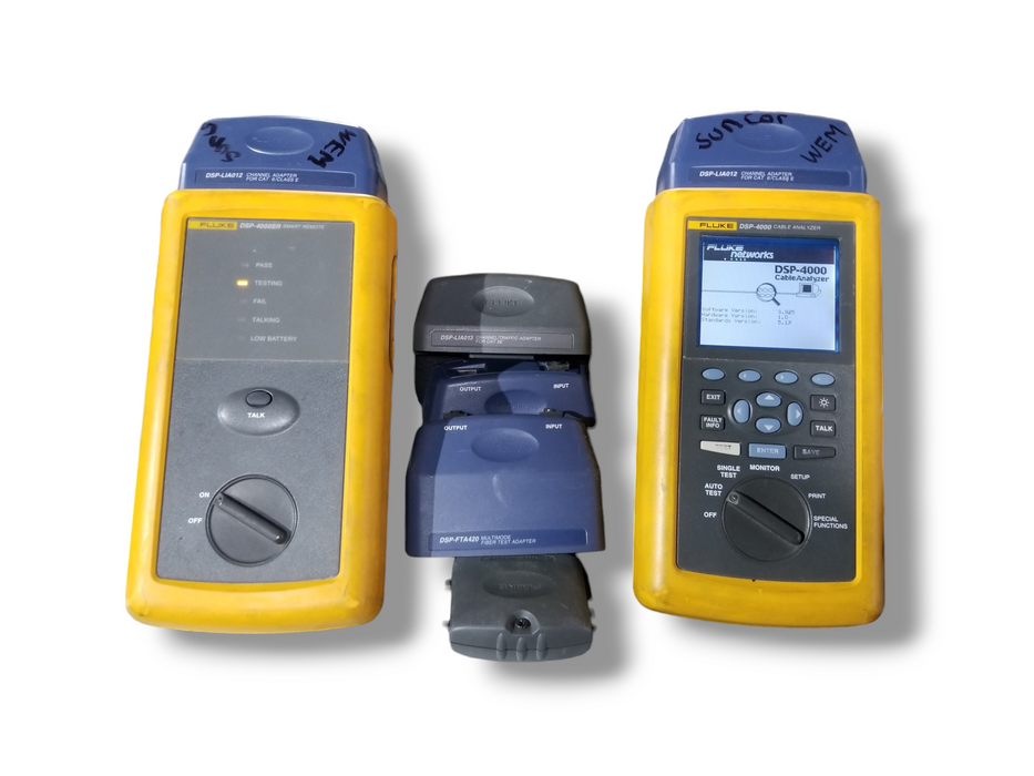 Fluke DSP-4000 Cable Analyzer & Smart Remote w/DSP-FTA420, DSP-LIA013, CAL