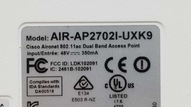 Cisco Aironet AIR-AP2702I-UXK9 802.11a/g/n/ac Dual Band Wireless Access Point ~