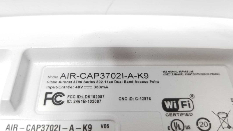 Cisco AIR CAP3702I -A-K9 Wireless Access Point Dual Band 802.11ac, QTY. ~