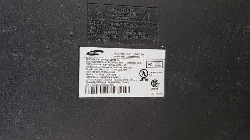 Samsung LN52A550 52\\" 1080p LCD HDTV HDMI VGA READ [