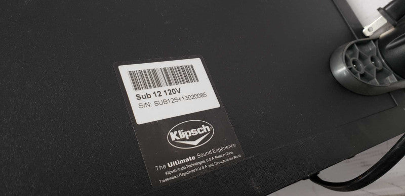 Klipsch SUB 12 120V SUB12S 300 watts continuous, 650 watts dynamic power #
