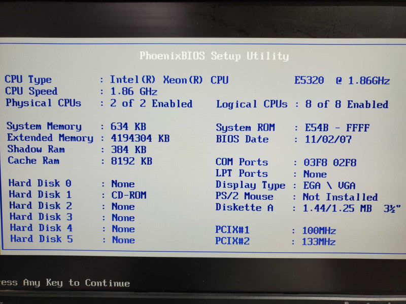 Supermicro X7DBP-I 1U Server E5320 1.86GHz 4GB DDR3 No HDD No RAID |
