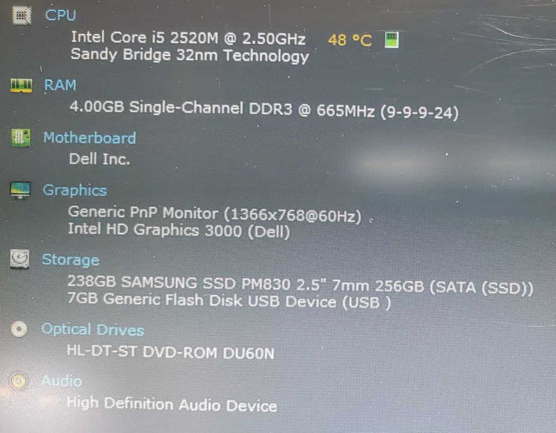 Dell Latitude E6420 XFS Rugged Core i5-2520 @ 2.50GHz 4GB Ram 250GB SSD *READ* (