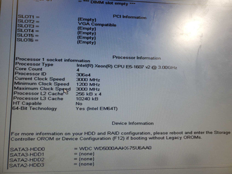 Dell Precision T3610 Xeon E5-1607 v2 @3.0GHz 8GB DDR3 Firepro v3900 500G HDD )