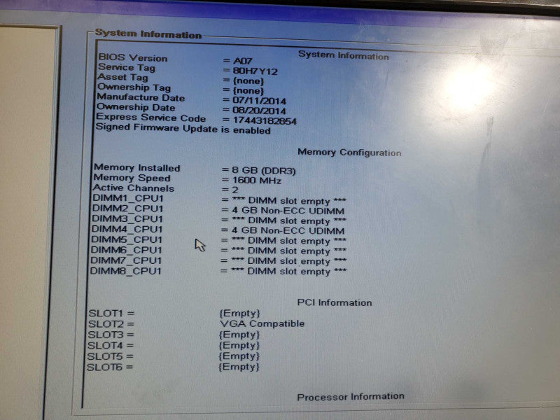 Dell Precision T3610 Xeon E5-1607 v2 @3.0GHz 8GB DDR3 Firepro v3900 500G HDD )