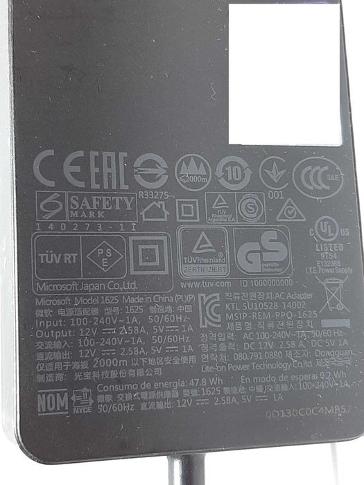 Microsoft 1625 AC Adapter IN:100-240V 1A / OUT: 12V 2.58A - 5V 1A +