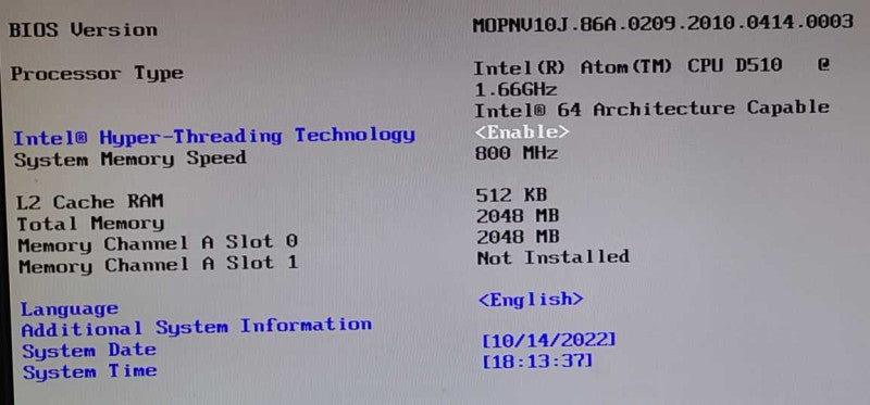 Black Box PC Intel D510MO Intel Atom D510 1.66GHz 2GB RAM 160GB HDD $