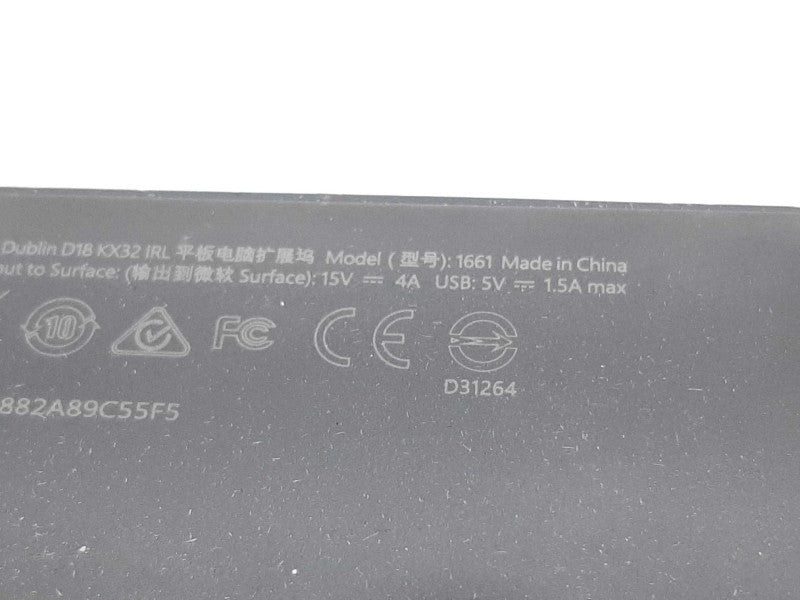 Microsoft 1661 Docking Station 15V 4A 5V 1.5A w/ AC Adapter +