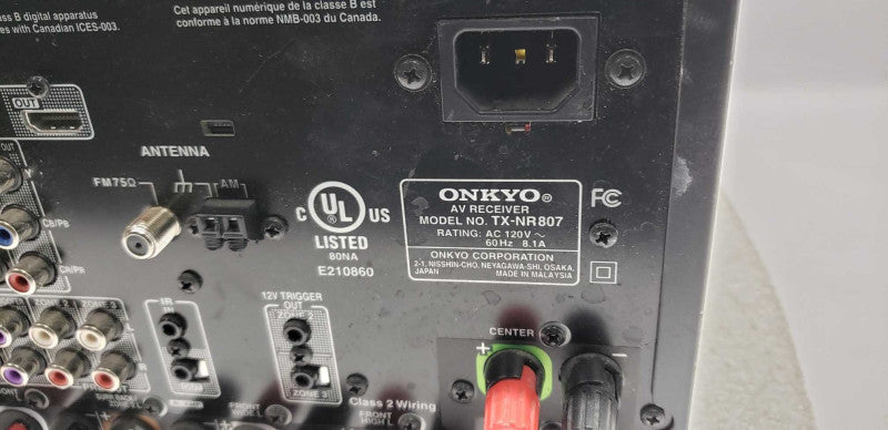 Onkyo AV Receiver TX-NR807 / see notes #