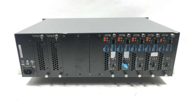 Extron PowerCage 1600 Modular Power Enclosure W/ 5 HDMI / Fiber Optic Cards ~
