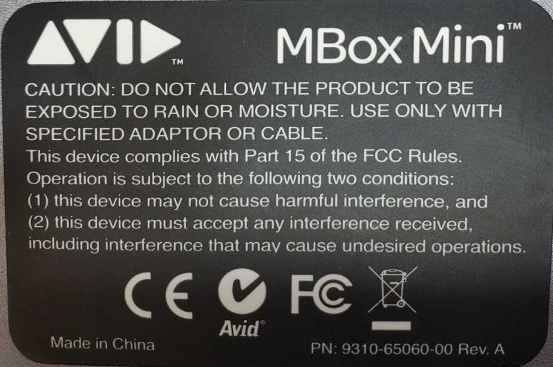 AVID MBox Mini Audio Interface 9310-65060-00 _