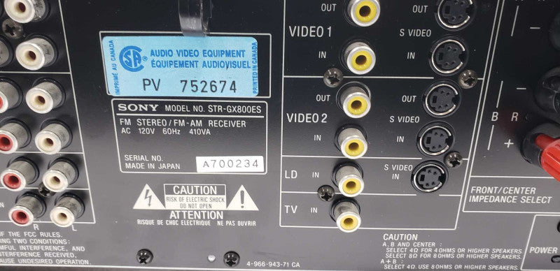 Sony GX800ES High Model AV Receiver / see notes #