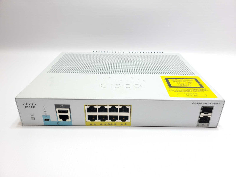 Cisco WS-C2960L-8PS-LL 8 port 10/100/1000 Eth PoE+ ports switch 2 x 1G SFPs _