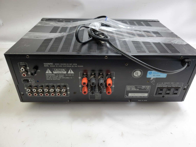 Vintage Denon PMA-915R Stereo Amplifier Hi-Fi  Black _ Power-on tested )
