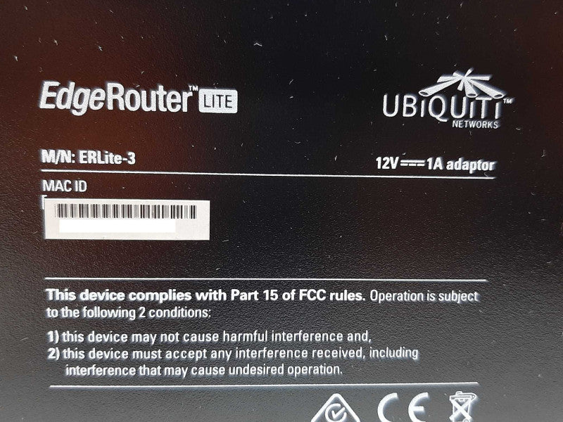 Ubiquiti EdgeRouter LITE ERLite3 3-Port Gigabit Ethernet Router +