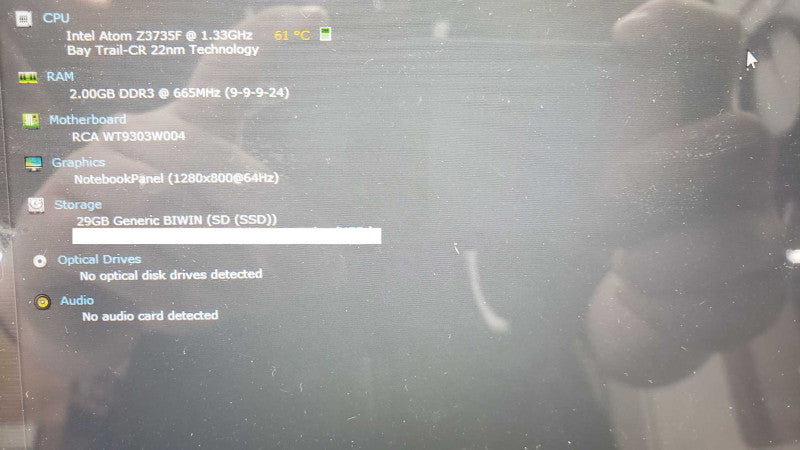 RCA CAMBIO W101 V2 INTEL ATOM Z3735F 1.83GHz 2GB RAM 32GB HDD [