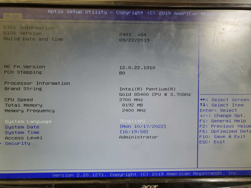 Custom PC Intel Pentium Gold G5400 @3.7GHz 8GB DDR4 No HDD )