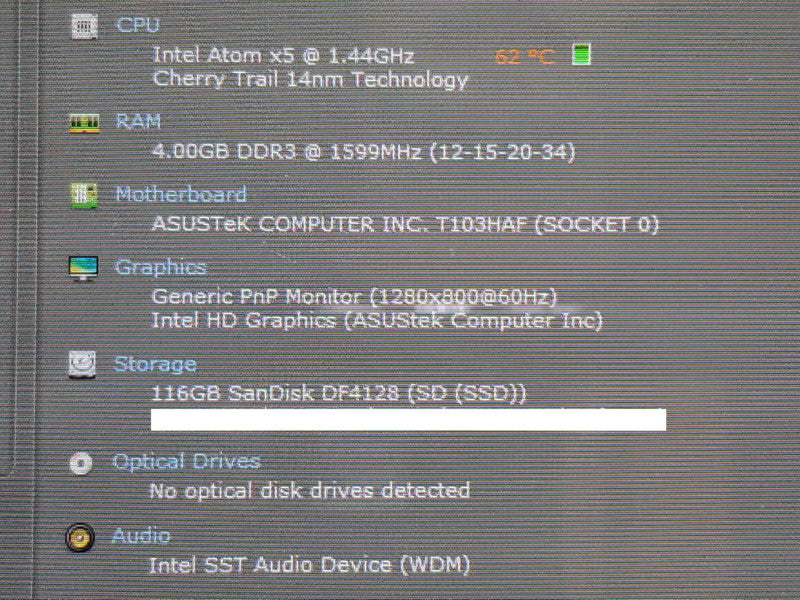 ASUS Transformer Book T103H 10.1\\" Atom x5 @ 1.44GHz 4GB RAM 128GB Flash +