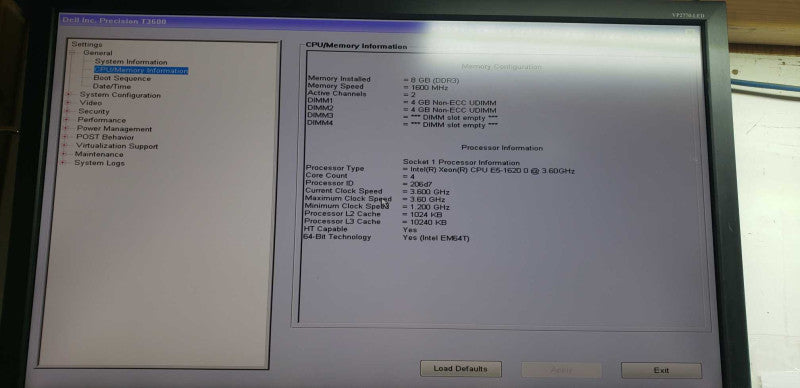 Dell Precision T3600 Xeon E5-1620 @ 3.60ghz / 8gb ram / Quadro NVS 310. #
