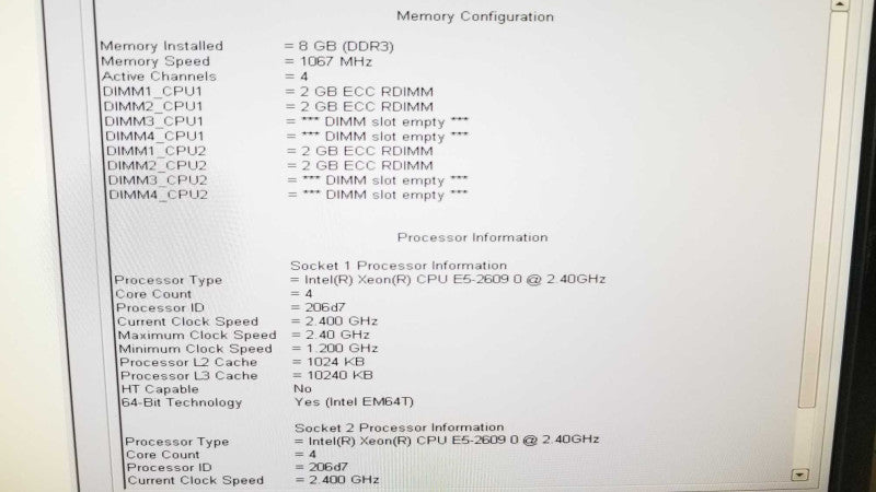 Dell Precision T5600, 2x Xeon E5-2609 2.4GHz QC/8GB DDR3, PERC H310, NO HDDs ~