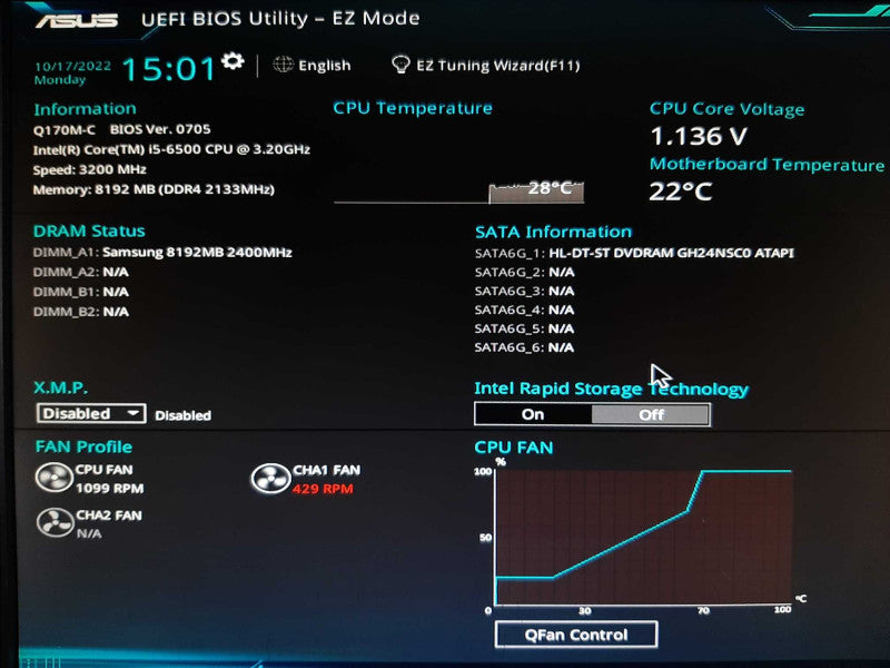 Black Box ASUS Q170M-C i5-6500 @ 3.20GHz 8GB RAM - NO HDD +