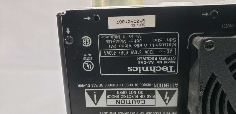 technics av control stereo receiver sa-da8 / see notes #