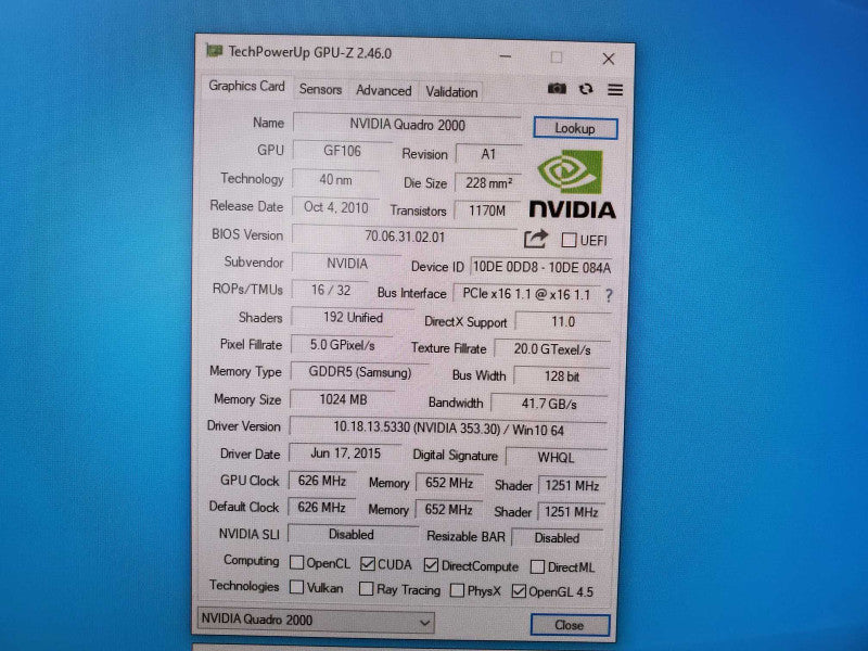 Custom PC ASRock Z170M Core i7-6700K@4.0GHz 8GB DDR4 180GB SSD Quadro 2000 1GB (