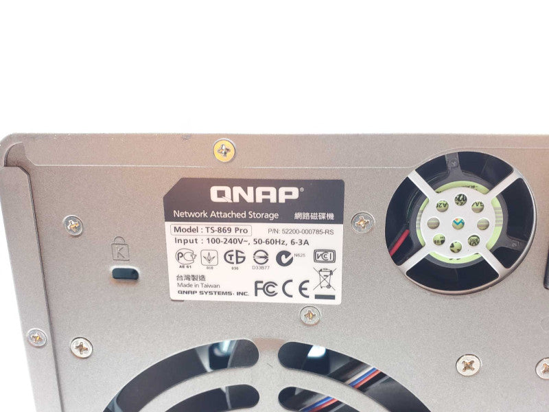 QNAP TS-869 Pro8-Bay NAS with 1x 4TB HDDs, Missing 6x HDD Caddies _