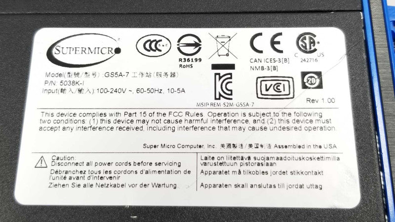 SuperMicro Case For Xeon Phi KNL (K1SPE) Workstation, with PWS-753-PQ Seasonic ~