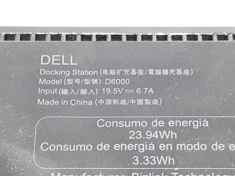 Dell D6000 Docking Station w/ AC adapter - Fully Tested +