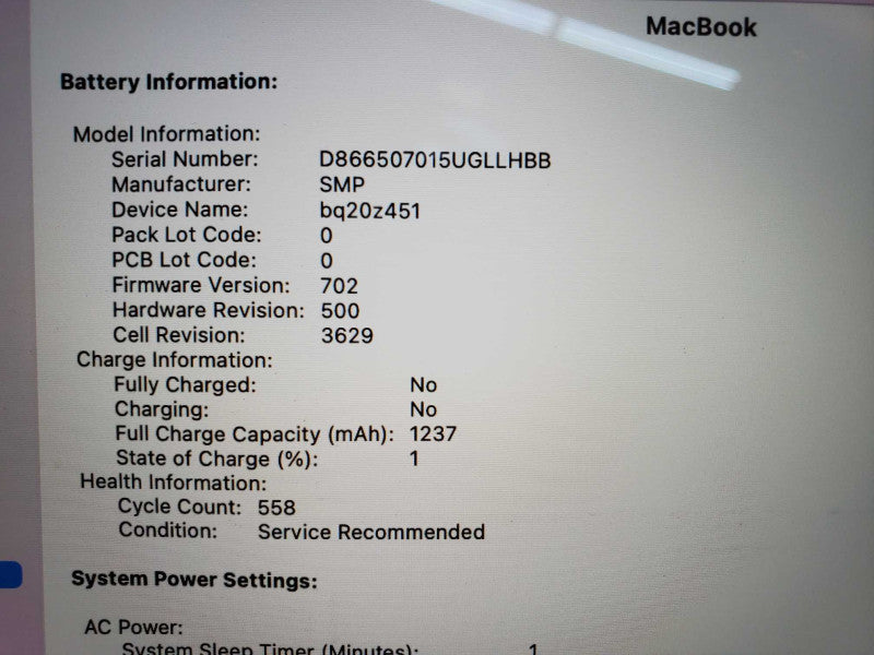 Apple MacBook Early 2016 Core m3-6Y30 @ 0.9 GHz 8GB Ram 250GB SSD *READ* (
