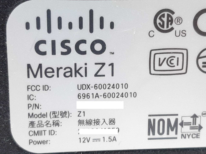 Cisco Meraki Z1 Cloud Managed Gateway Wireless Router - UNCLAIMED +