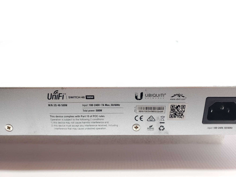 Ubiquiti Networks UniFi US-48-500W 48 Port Rack Mountable Switch, Read AS-IS _