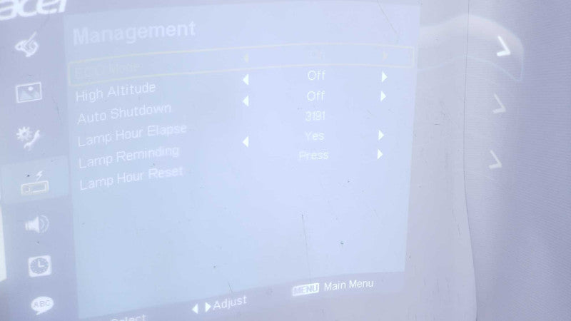 Acer QWX1026 S5301WB DLP Projector 3191 Hours [