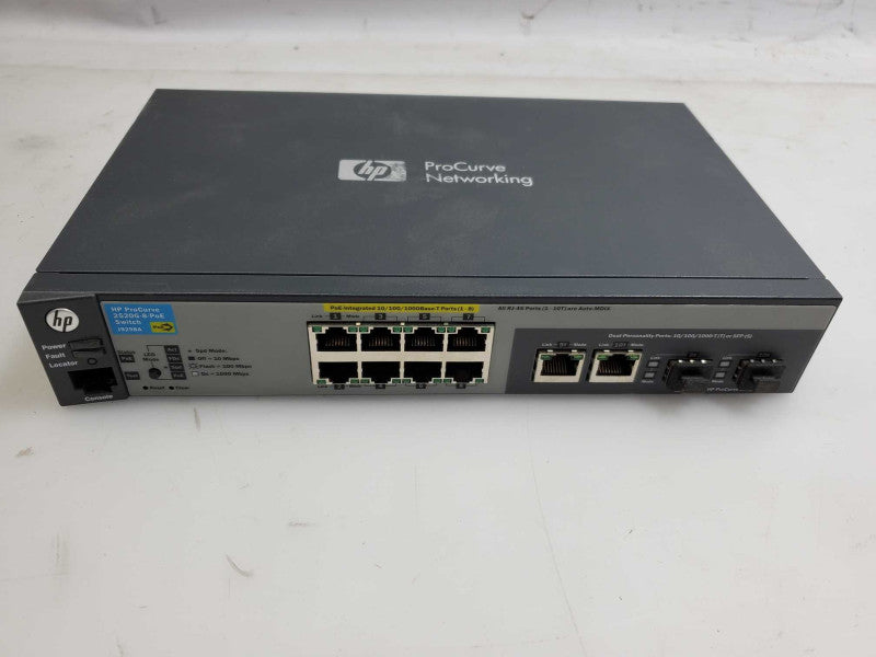 HP ProCurve J9298A 2520G-8 8 Port Gigabit PoE Managed Switch _ factory reset )