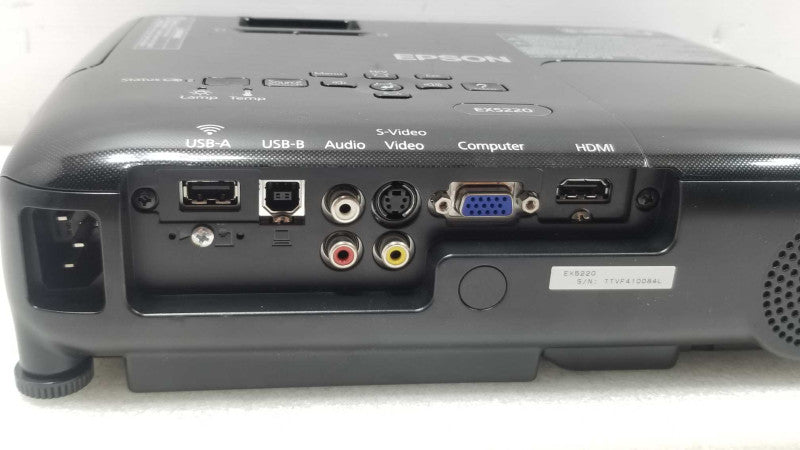 Epson EX5220 Tri-LCD Wireless Projector Only 37 Lamp Hours, W/ Bag and Remote ~